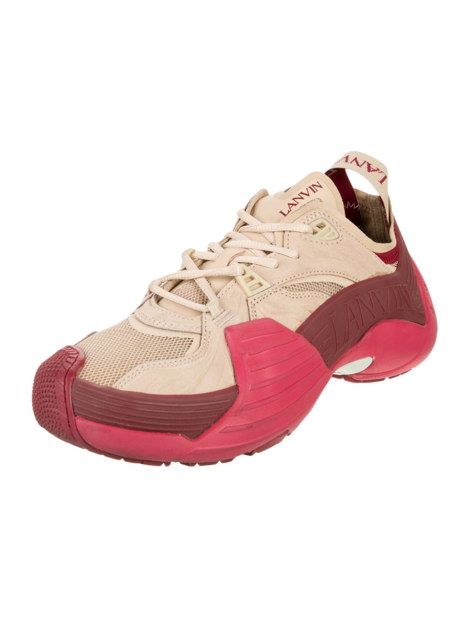 Lavin Leather Colorblock Pattern Chunky Sneakers