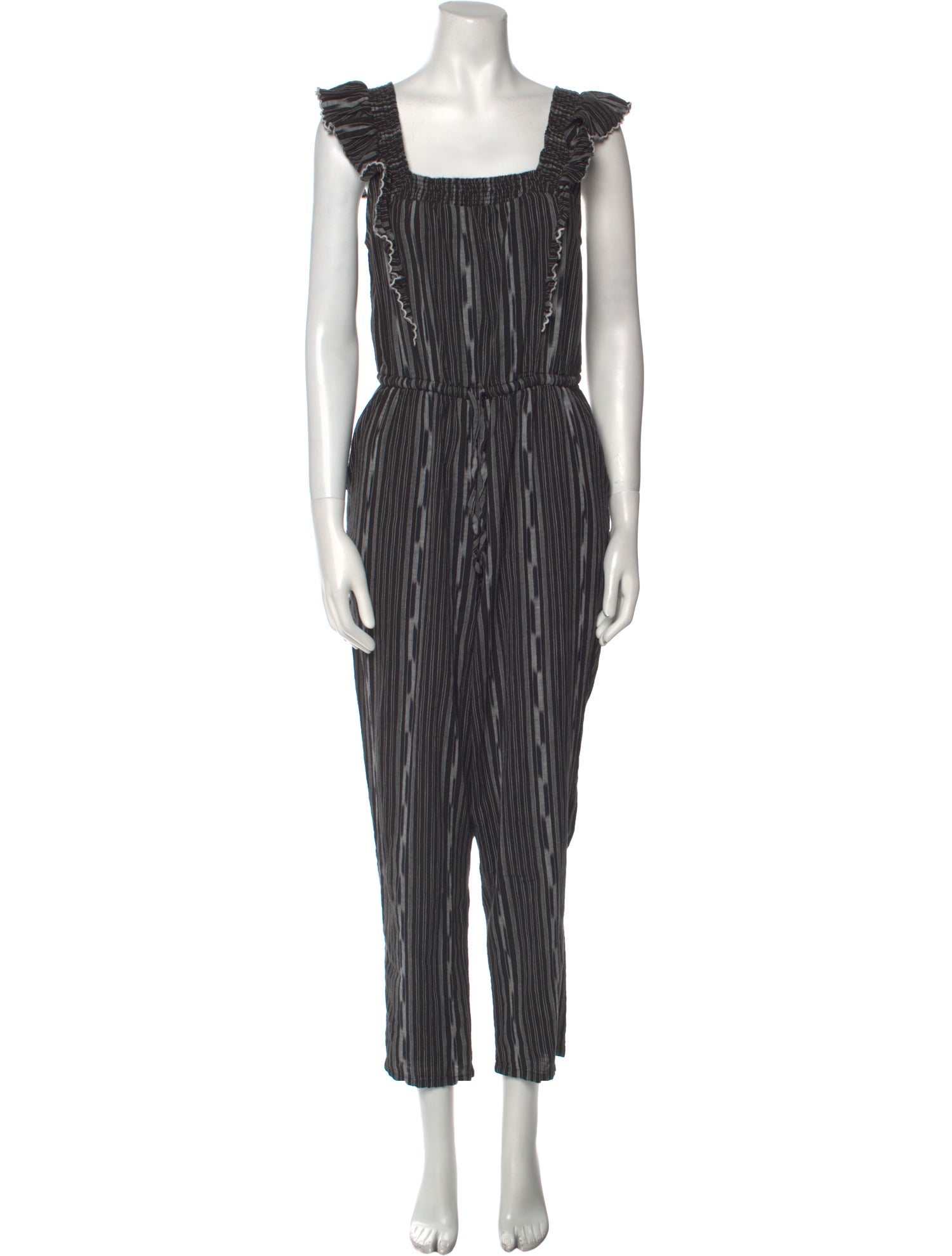 La Vie Rebecca Taylor Striped Square Neckline Jumpsuit
