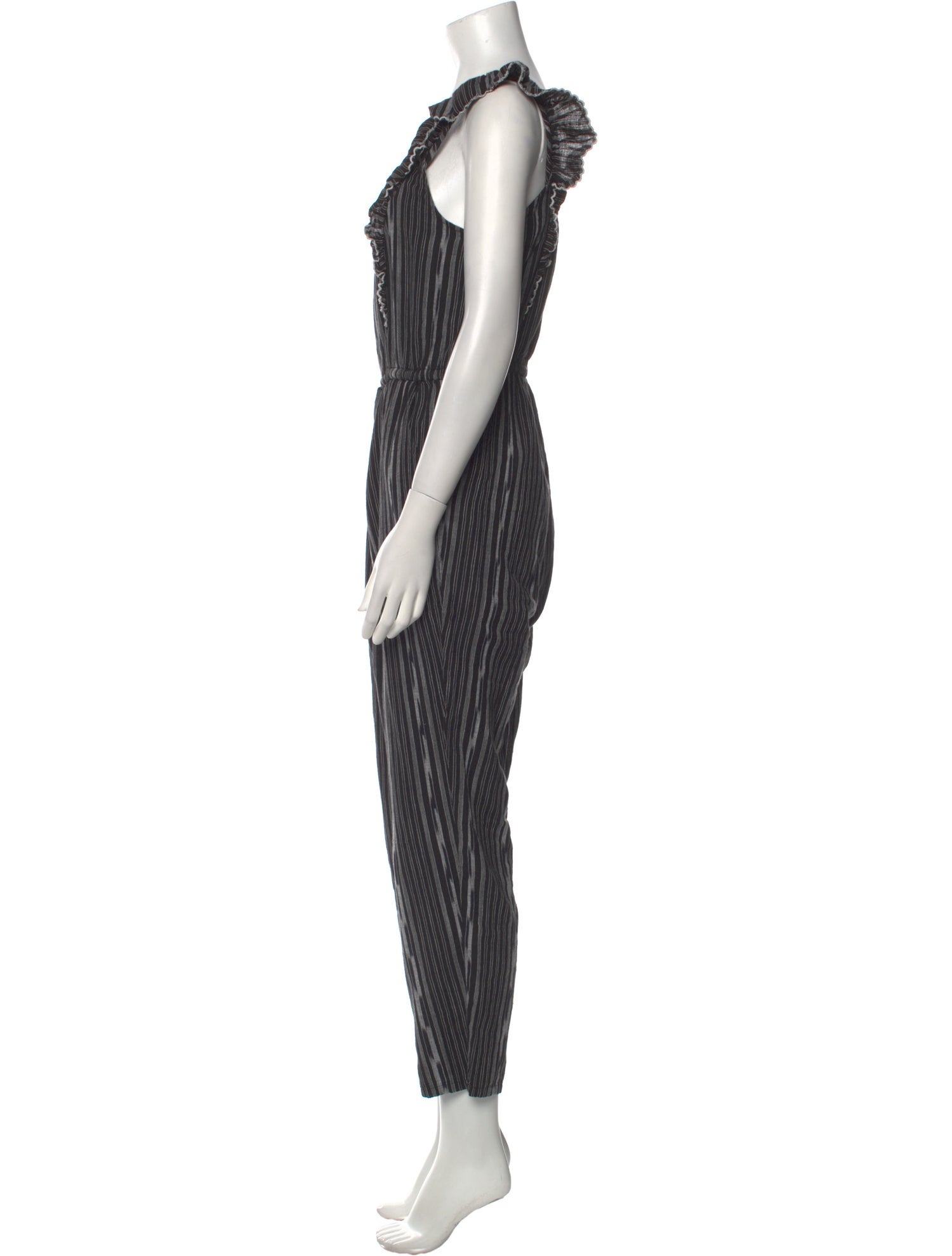 La Vie Rebecca Taylor Striped Square Neckline Jumpsuit