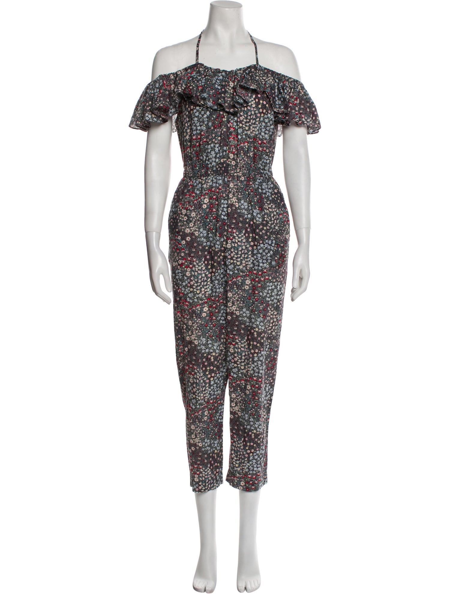 La Vie Rebecca Taylor Floral Print Halterneck Jumpsuit