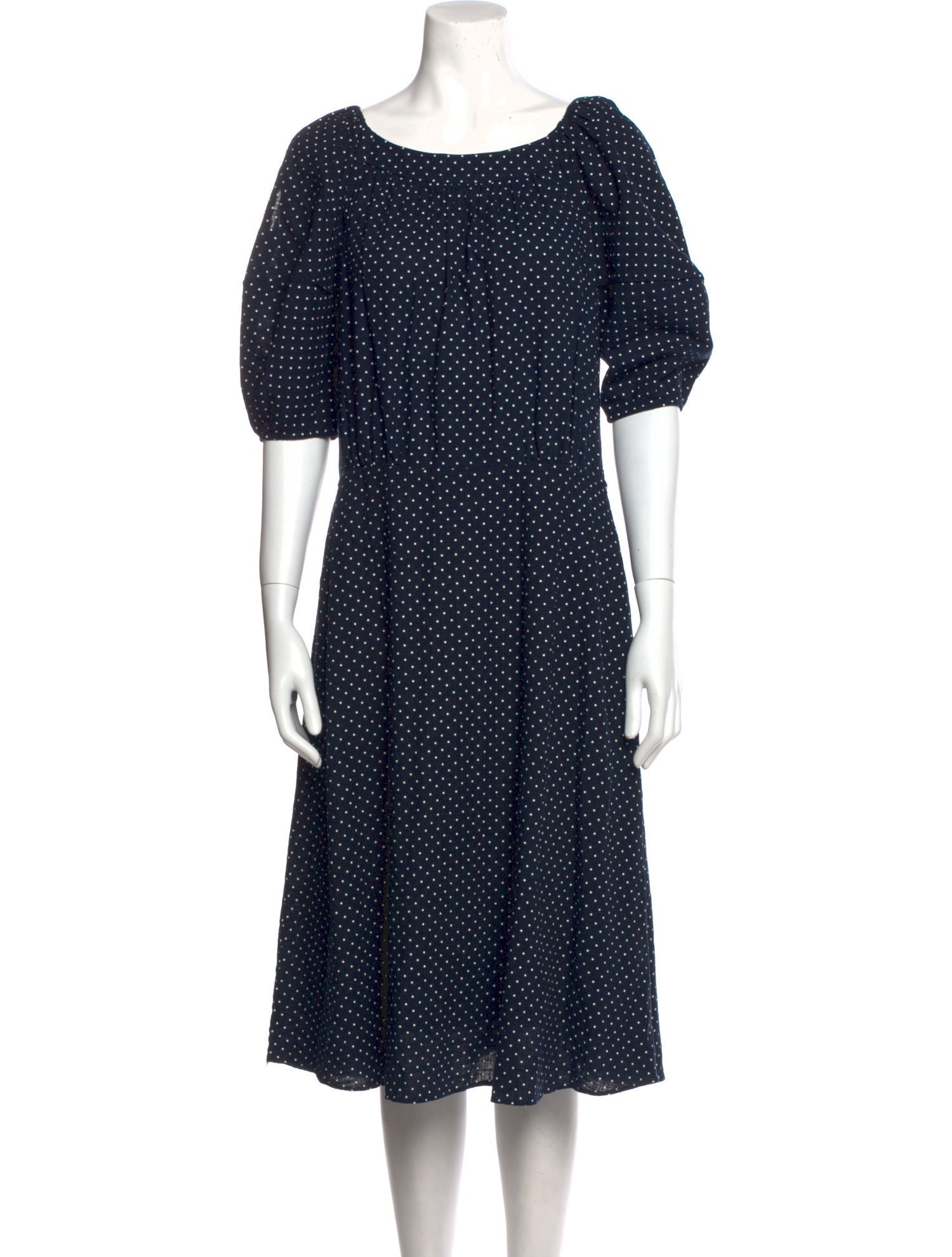 La Vie Rebecca Taylor Polka Dot Print Midi Length Dress