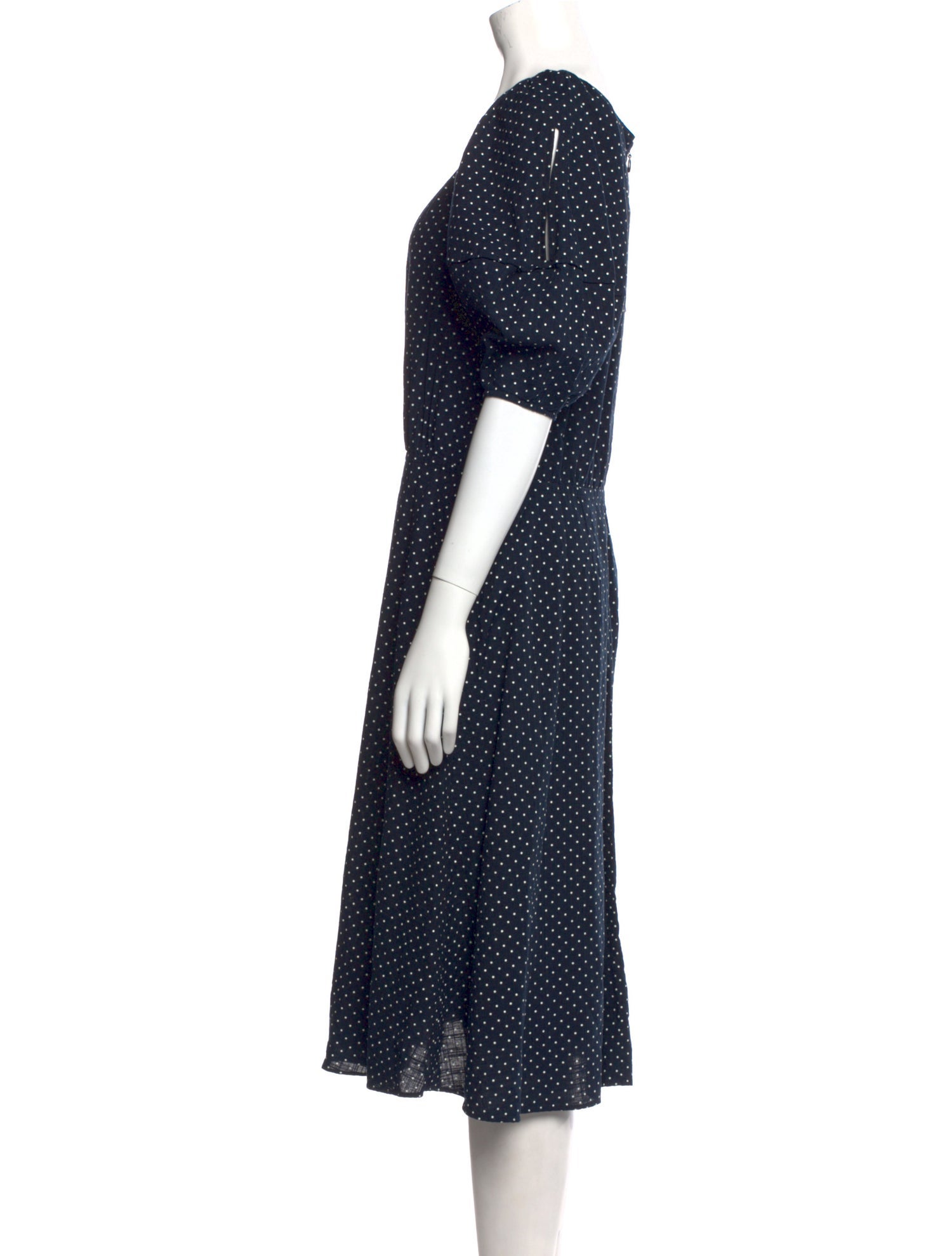 La Vie Rebecca Taylor Polka Dot Print Midi Length Dress