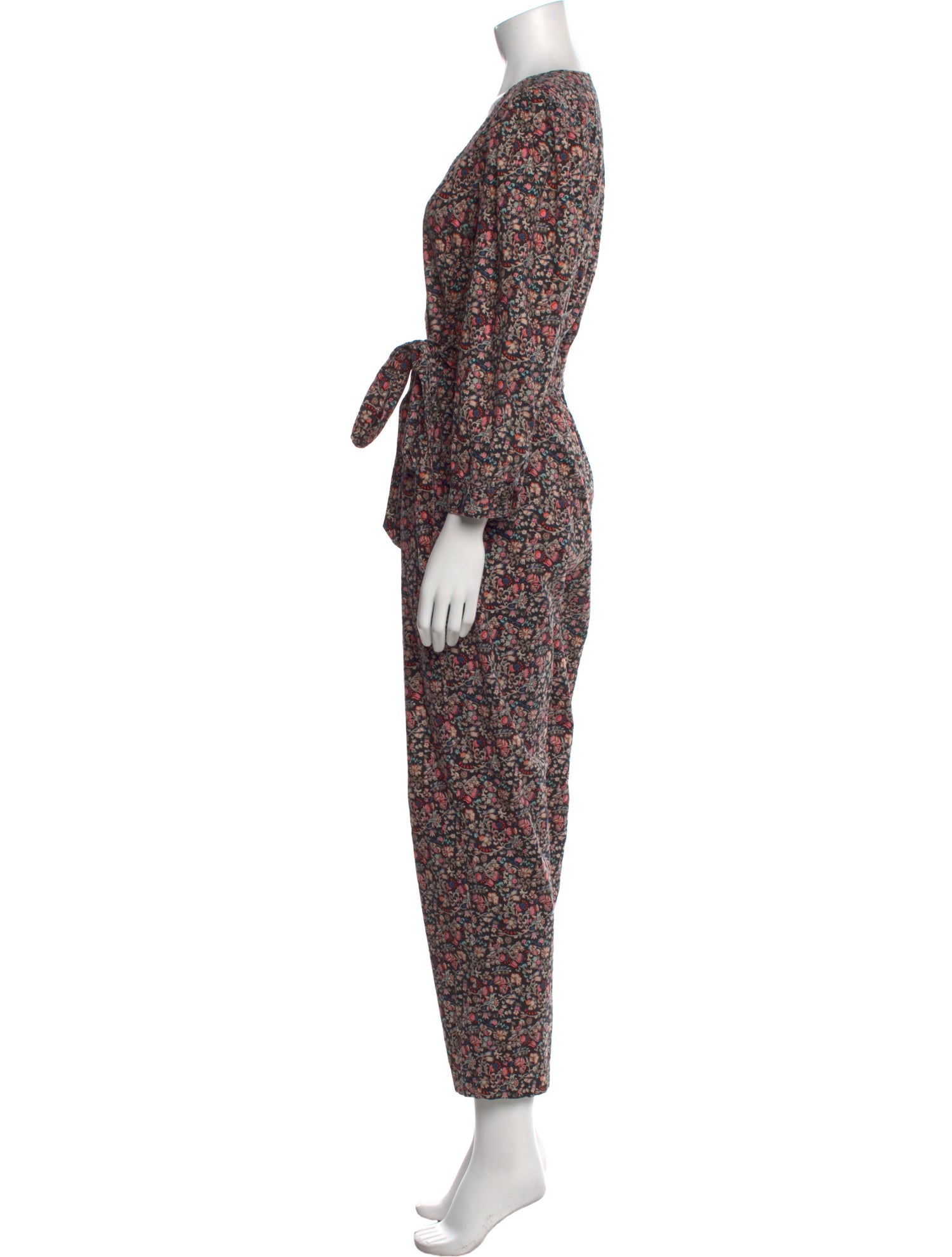 La Vie Rebecca Taylor Floral Print V-Neck Jumpsuit