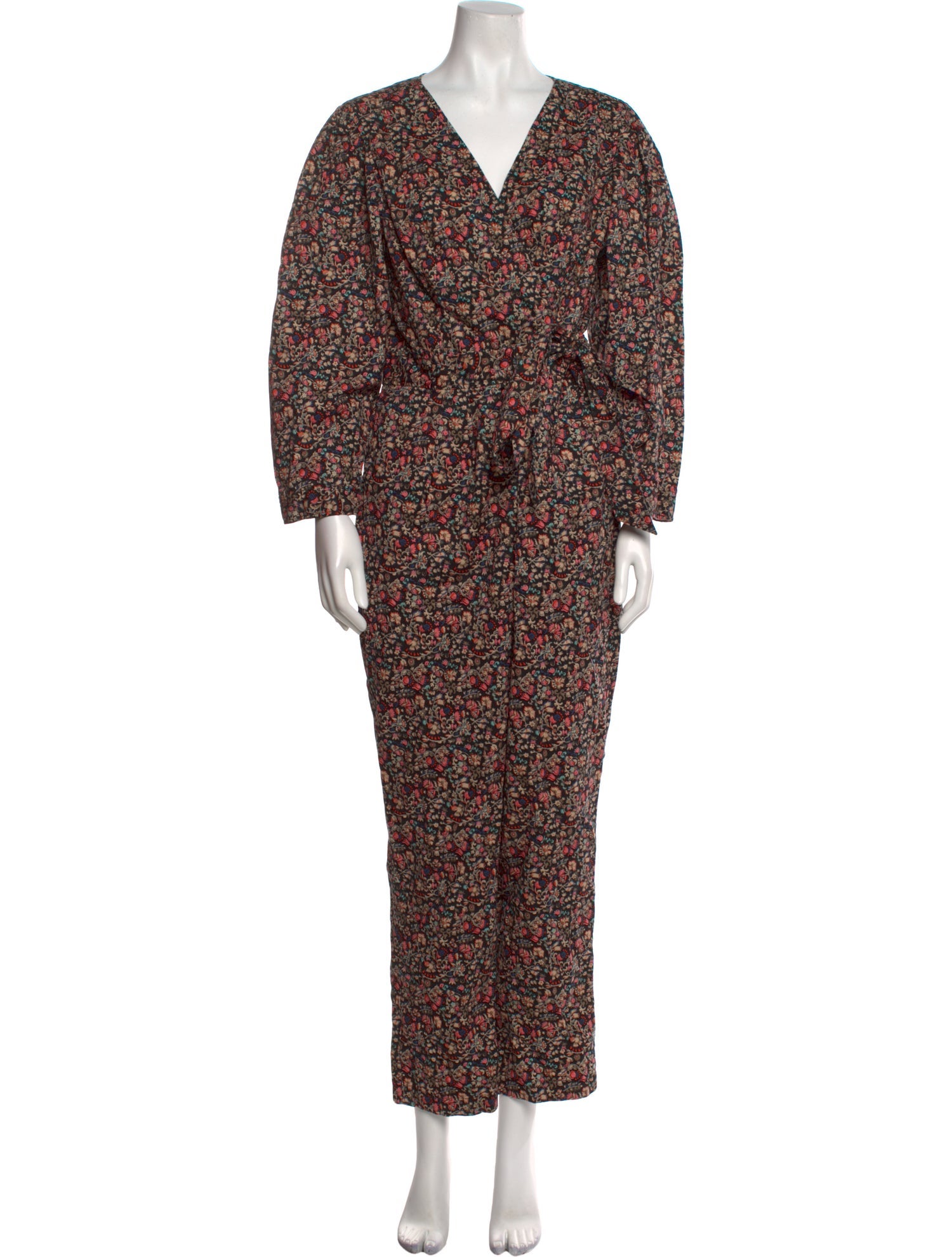 La Vie Rebecca Taylor Floral Print V-Neck Jumpsuit