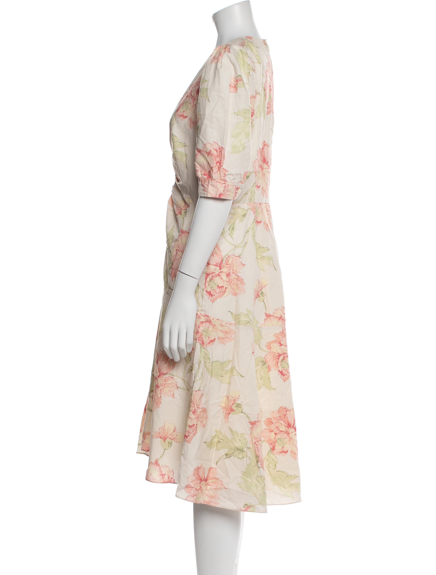 La Vie Rebecca Taylor Floral Print Midi Length Dress