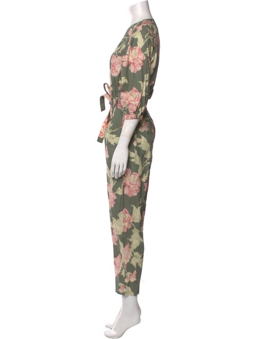 La Vie Rebecca Taylor Floral Print Crew Neck Jumpsuit