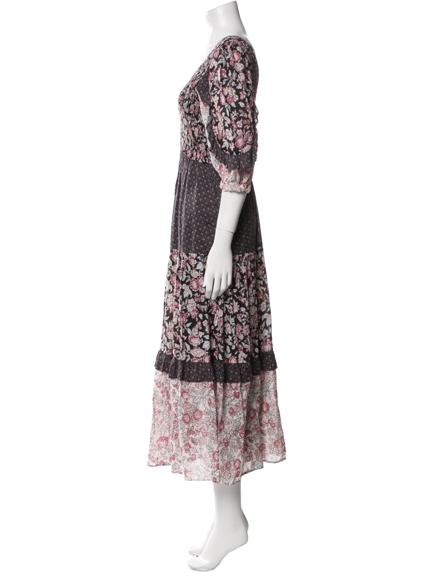 La Vie Rebecca Taylor Floral Print Long Dress