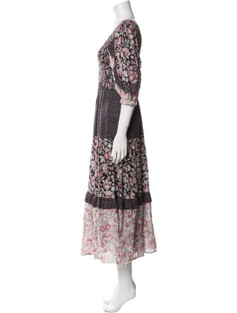 La Vie Rebecca Taylor Floral Print Long Dress