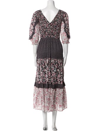 La Vie Rebecca Taylor Floral Print Long Dress