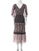 La Vie Rebecca Taylor Floral Print Long Dress