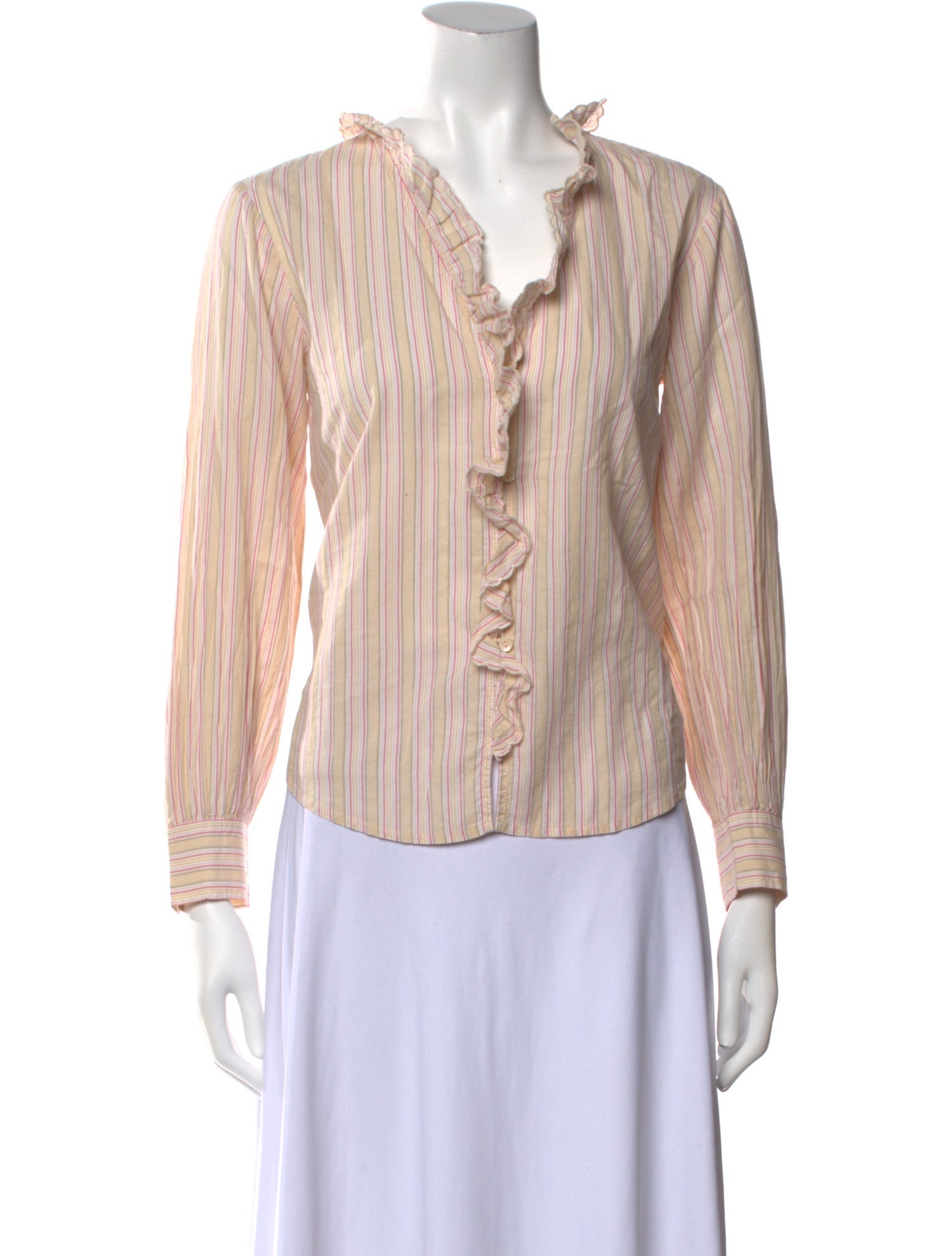 La Vie Rebecca Taylor Striped V-Neck Blouse