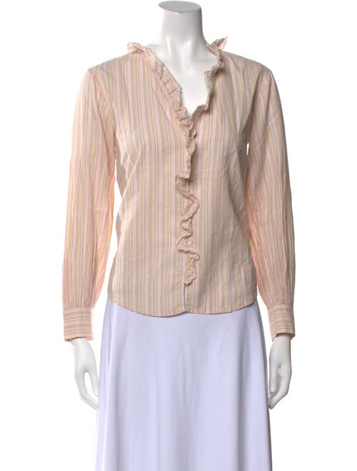 La Vie Rebecca Taylor Striped V-Neck Blouse