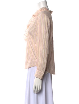 La Vie Rebecca Taylor Striped V-Neck Blouse