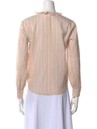 La Vie Rebecca Taylor Striped V-Neck Blouse