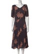 La Vie Rebecca Taylor Floral Print Midi Length Dress