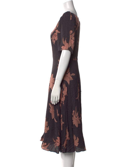 La Vie Rebecca Taylor Floral Print Midi Length Dress