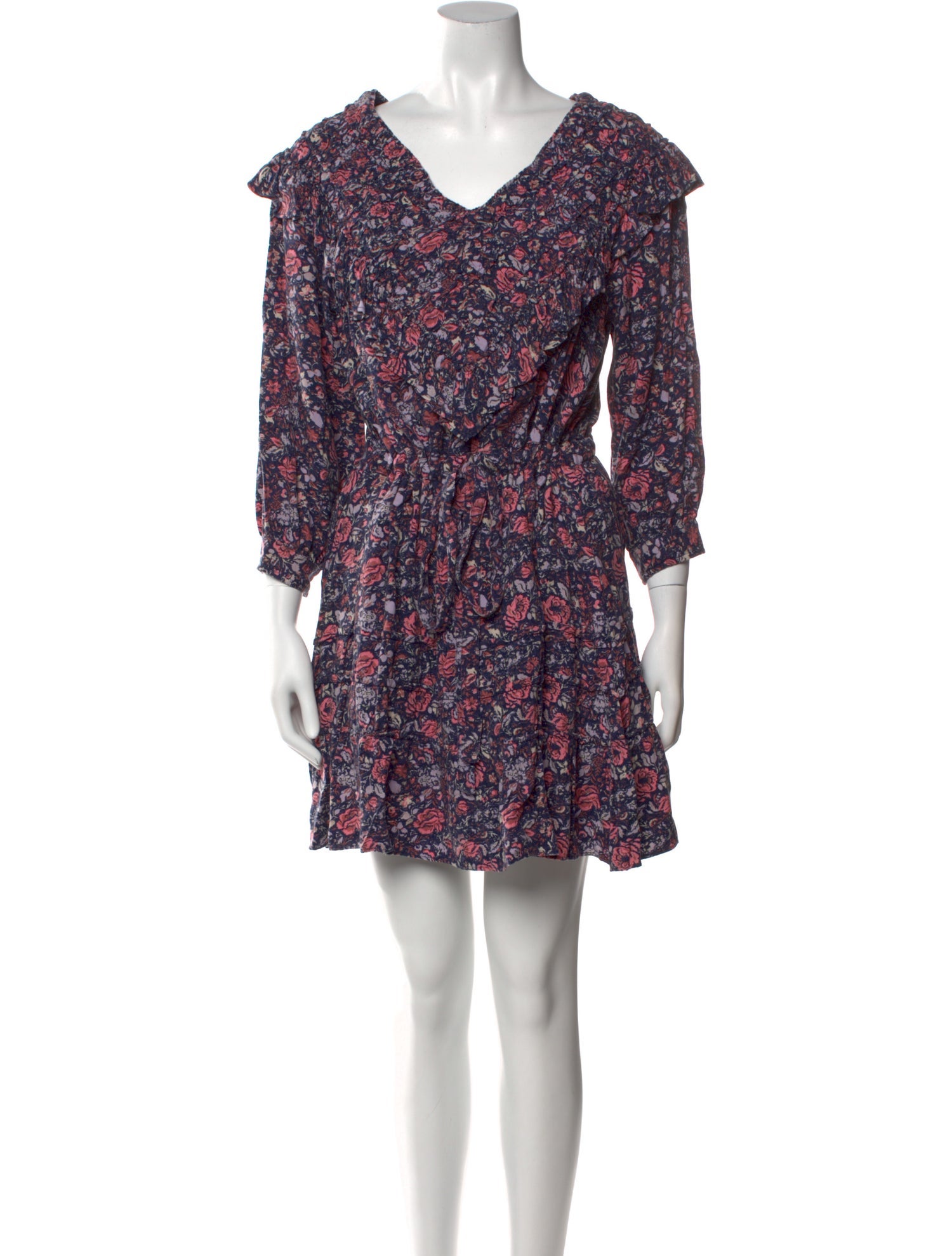 La Vie Rebecca Taylor Floral Print Mini Dress