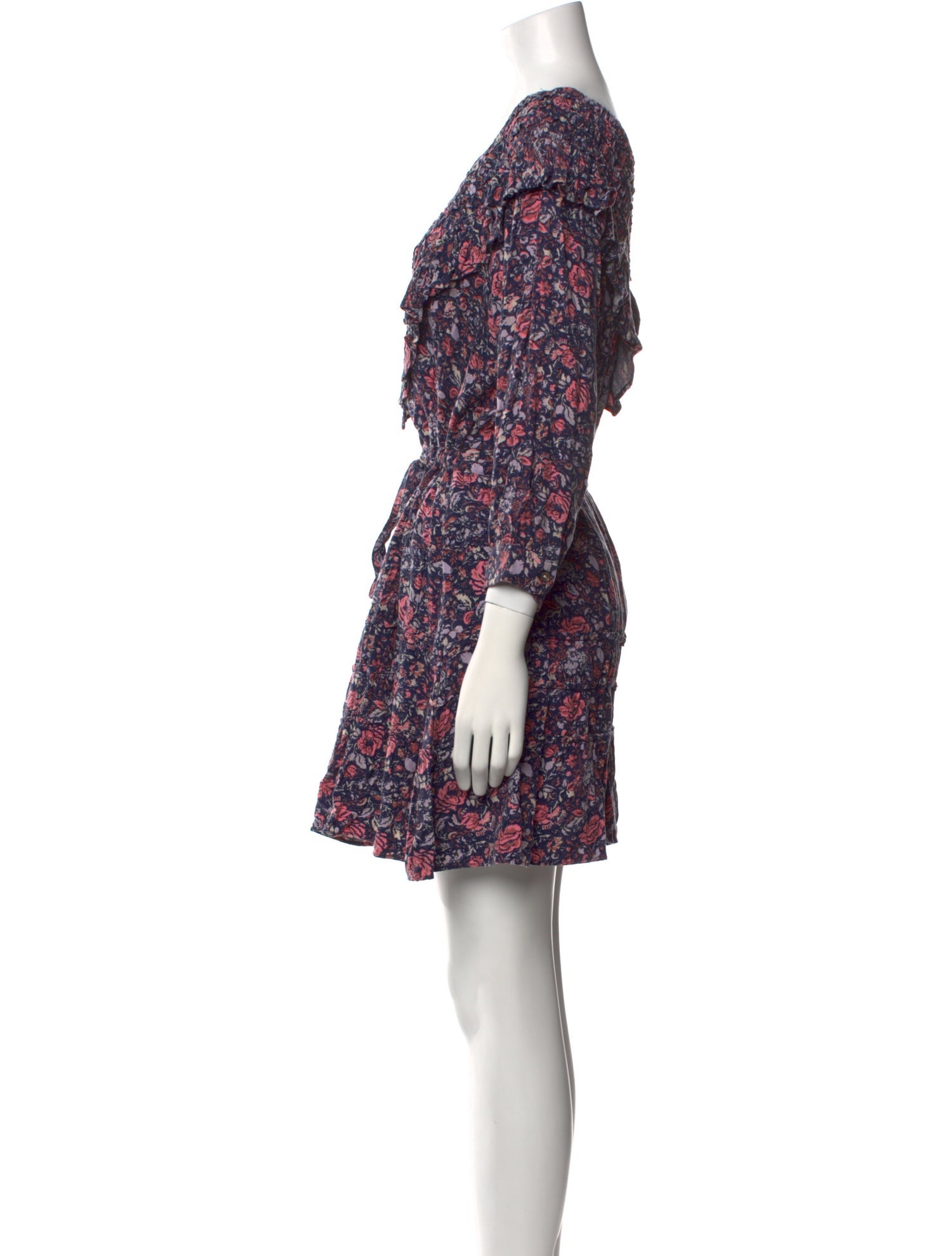 La Vie Rebecca Taylor Floral Print Mini Dress