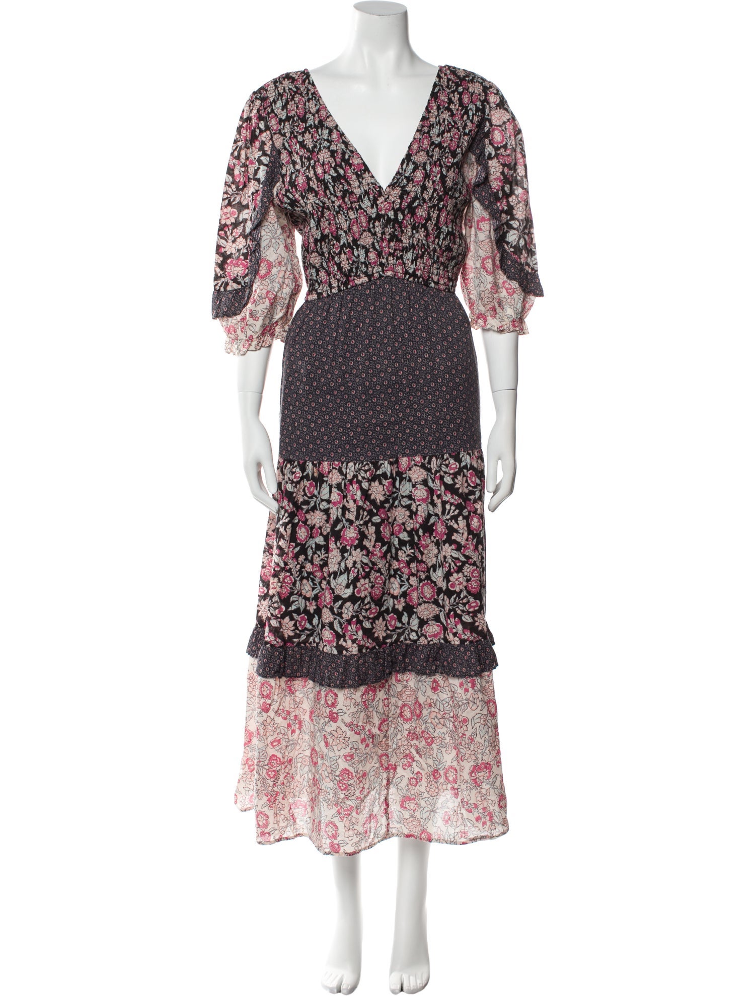 La Vie Rebecca Taylor Floral Print Long Dress w/ Tags
