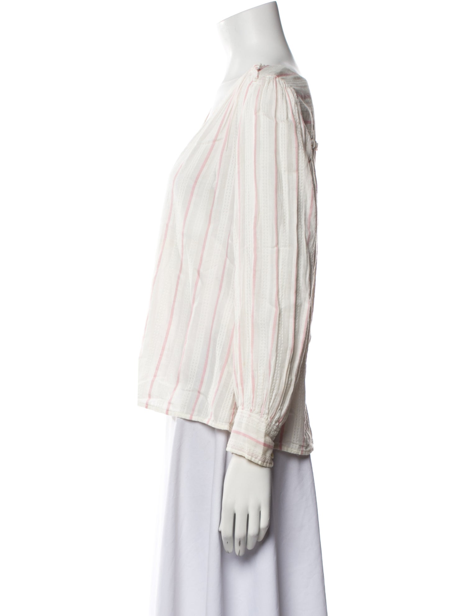 La Vie Rebecca Taylor Striped V-Neck Blouse