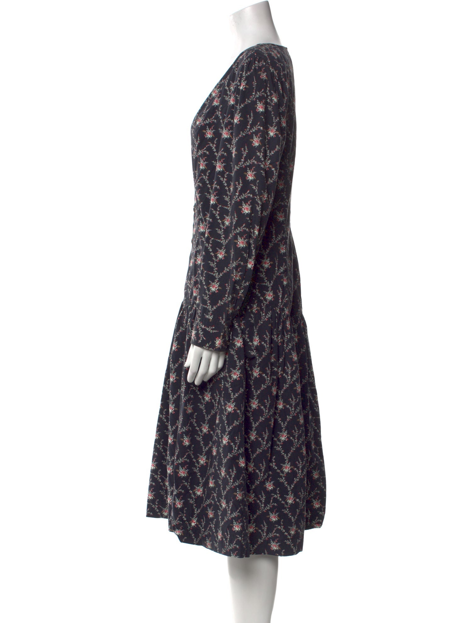 La Vie Rebecca Taylor Floral Print Midi Length Dress