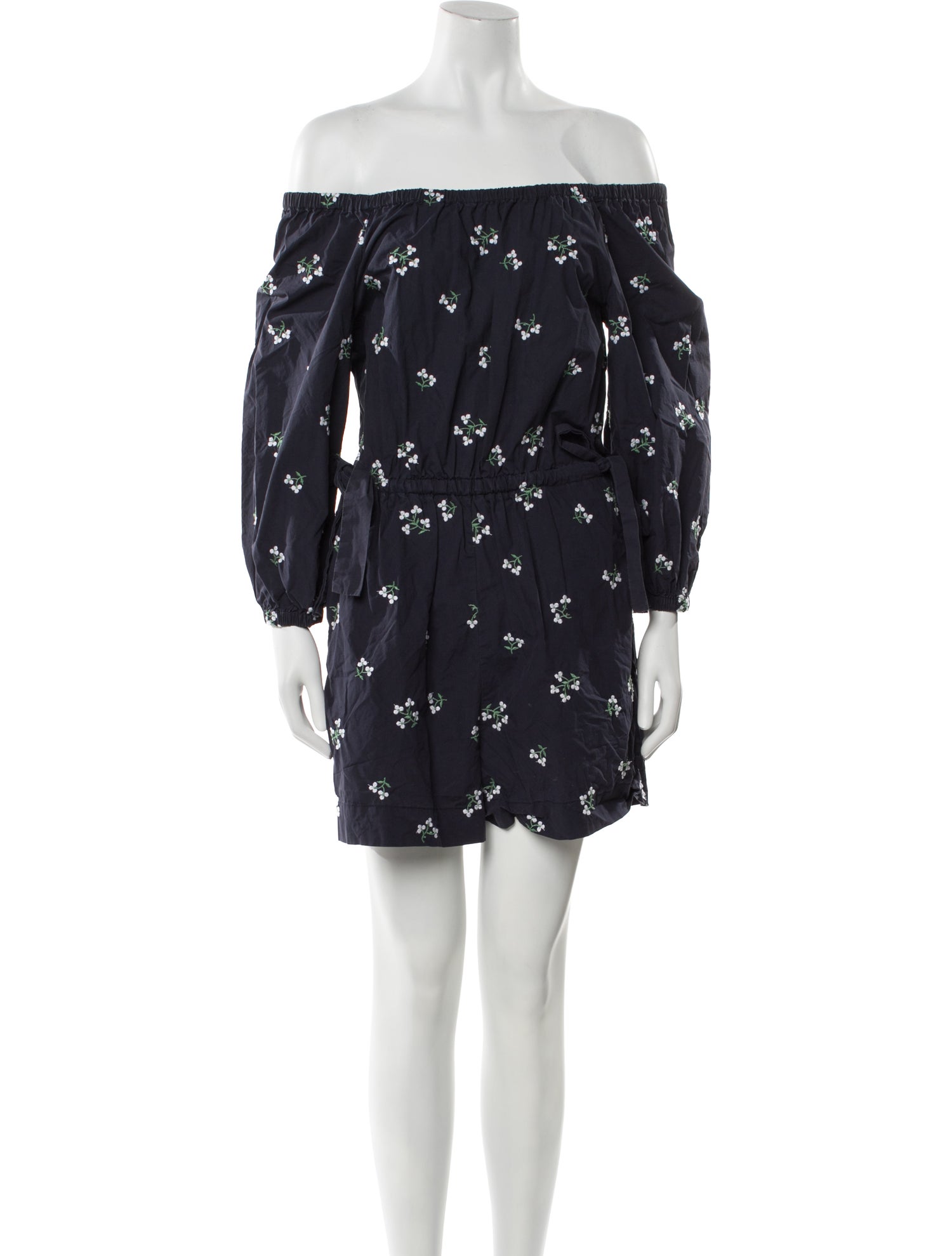 La Vie Rebecca Taylor Floral Print Off-The-Shoulder Romper