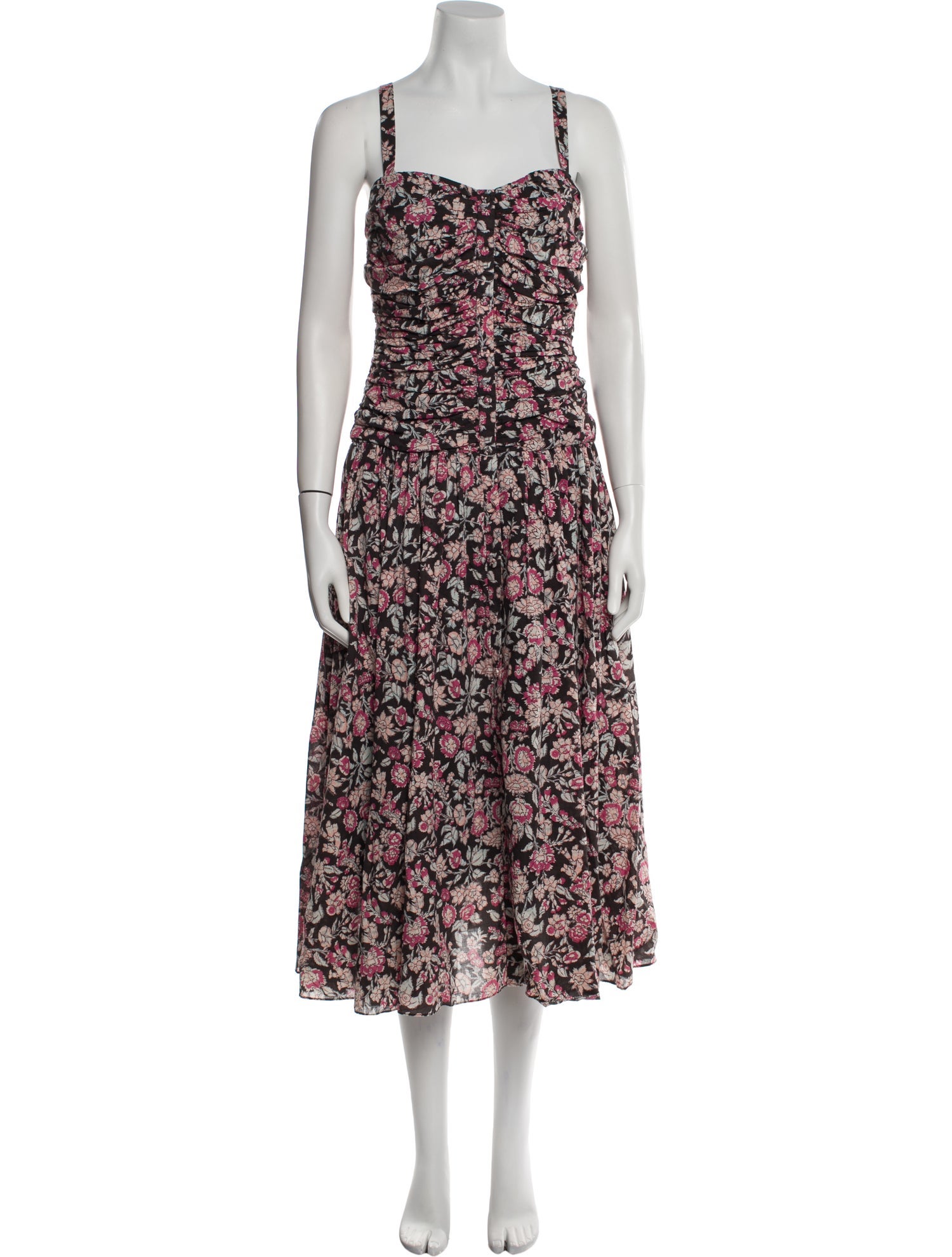La Vie Rebecca Taylor Floral Print Midi Length Dress