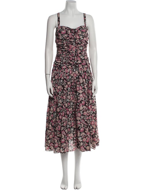 La Vie Rebecca Taylor Floral Print Midi Length Dress