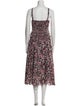 La Vie Rebecca Taylor Floral Print Midi Length Dress