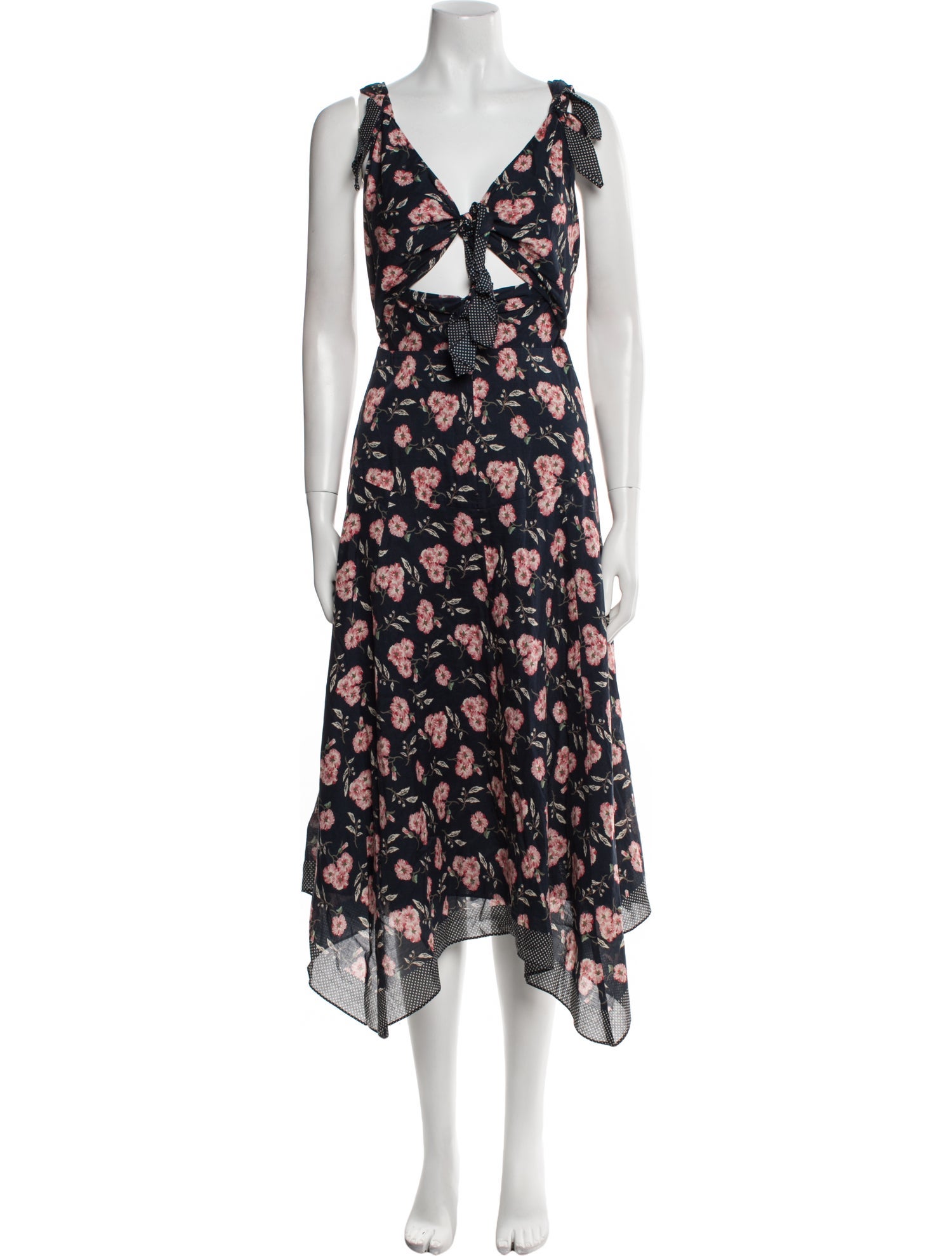 La Vie Rebecca Taylor Floral Print Midi Length Dress