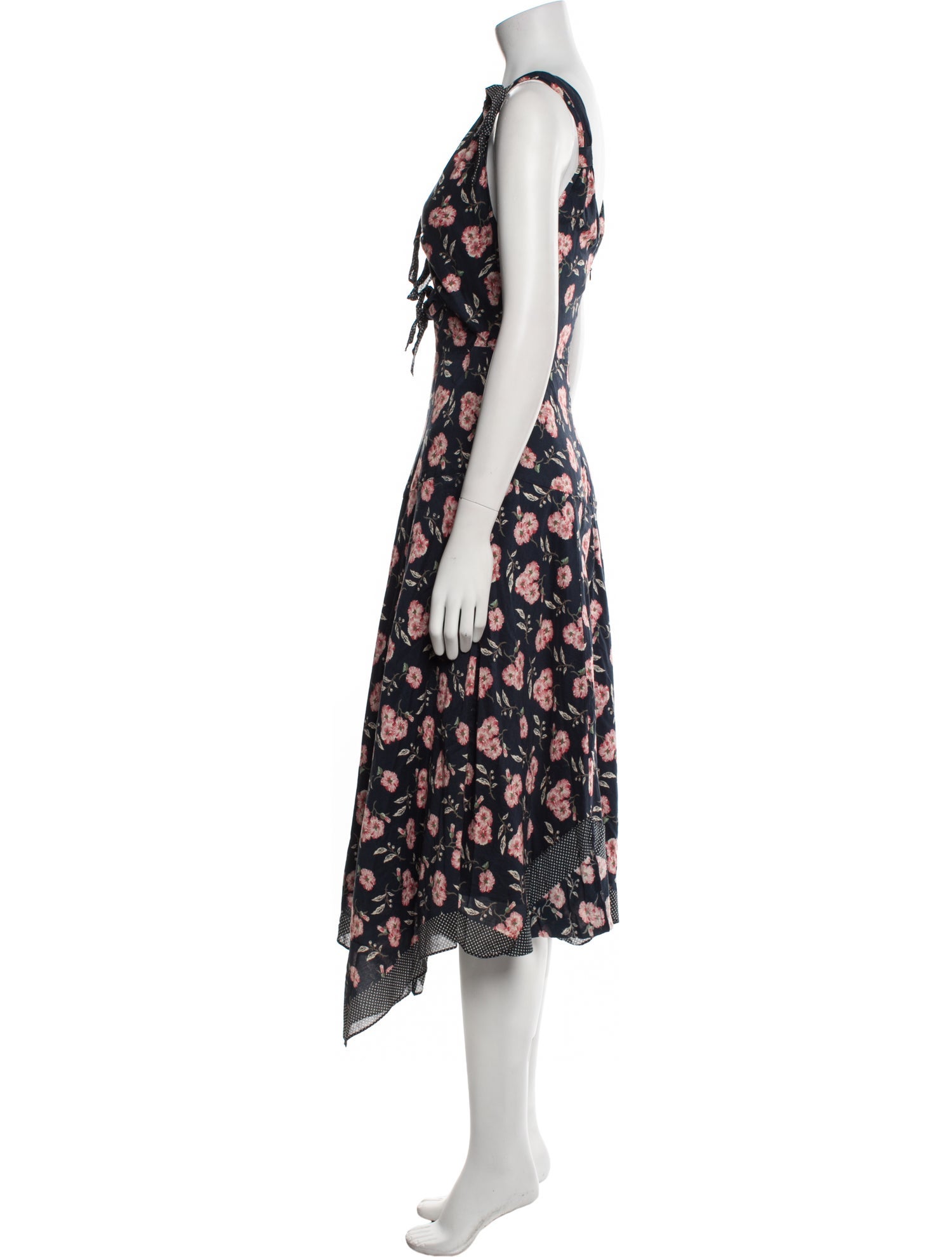 La Vie Rebecca Taylor Floral Print Midi Length Dress