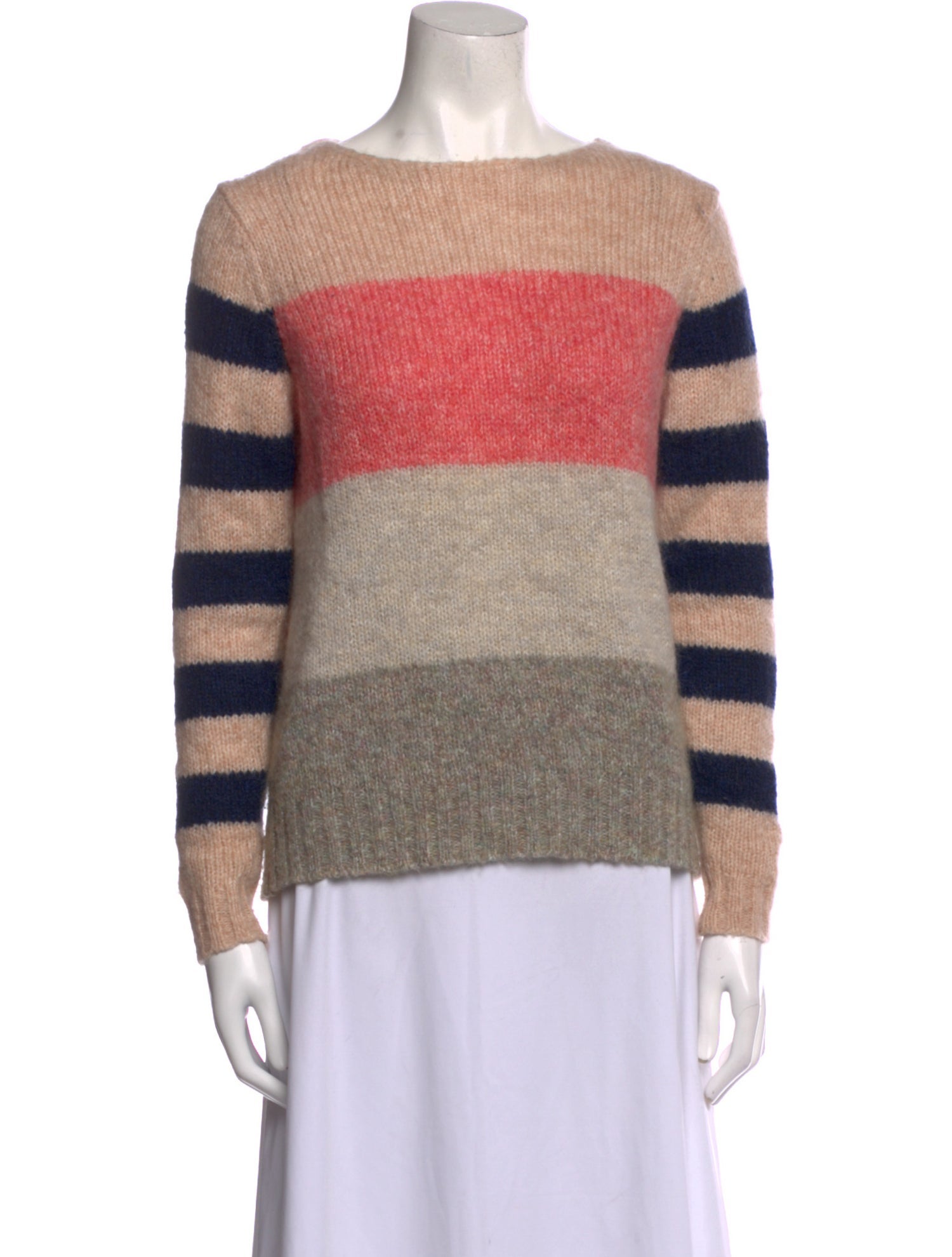 La Vie Rebecca Taylor Striped Bateau Neckline Sweater