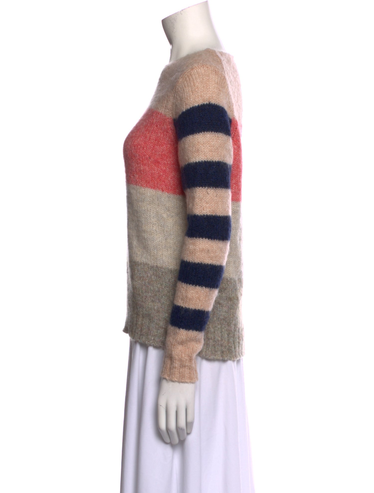 La Vie Rebecca Taylor Striped Bateau Neckline Sweater