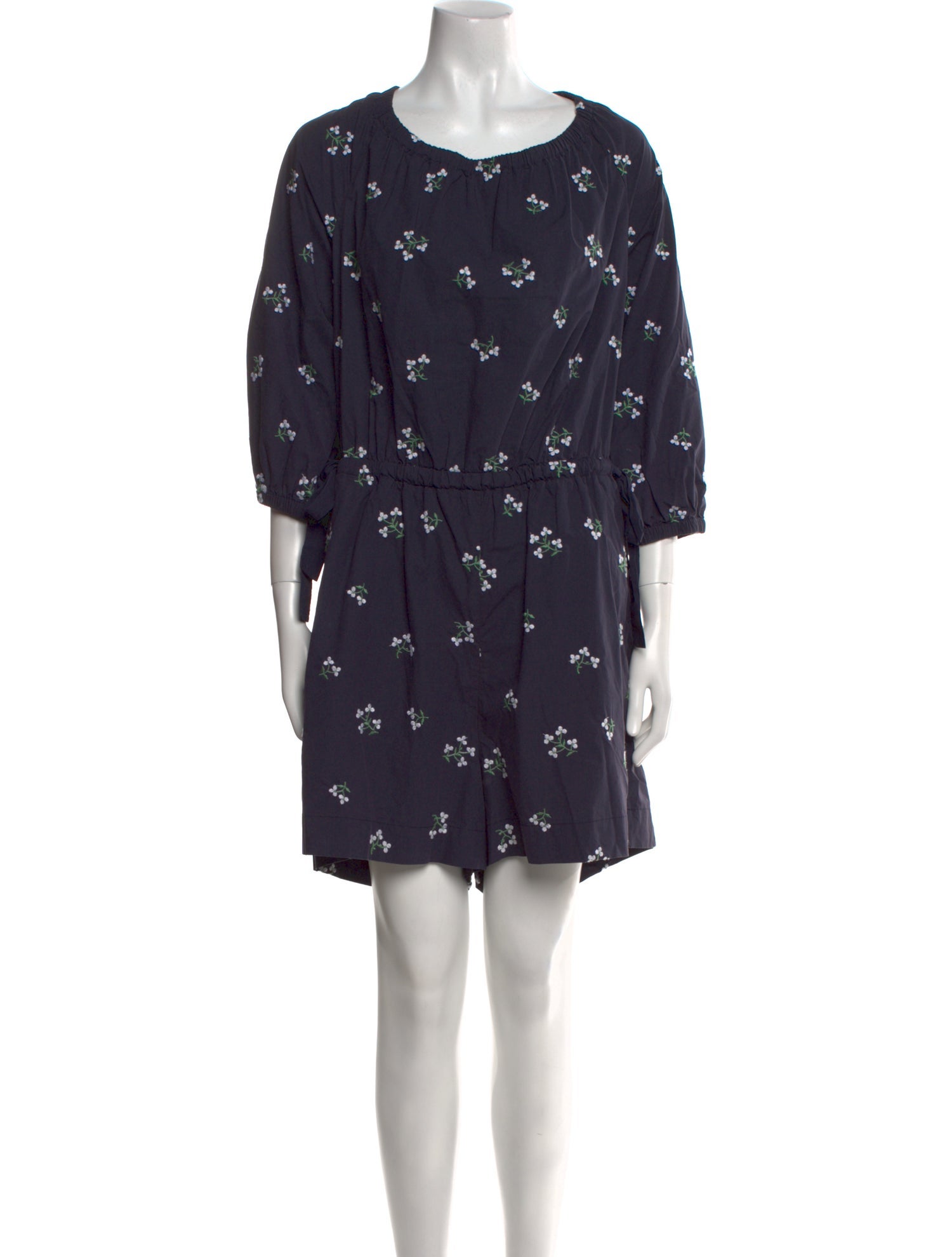 La Vie Rebecca Taylor Floral Print Scoop Neck Romper