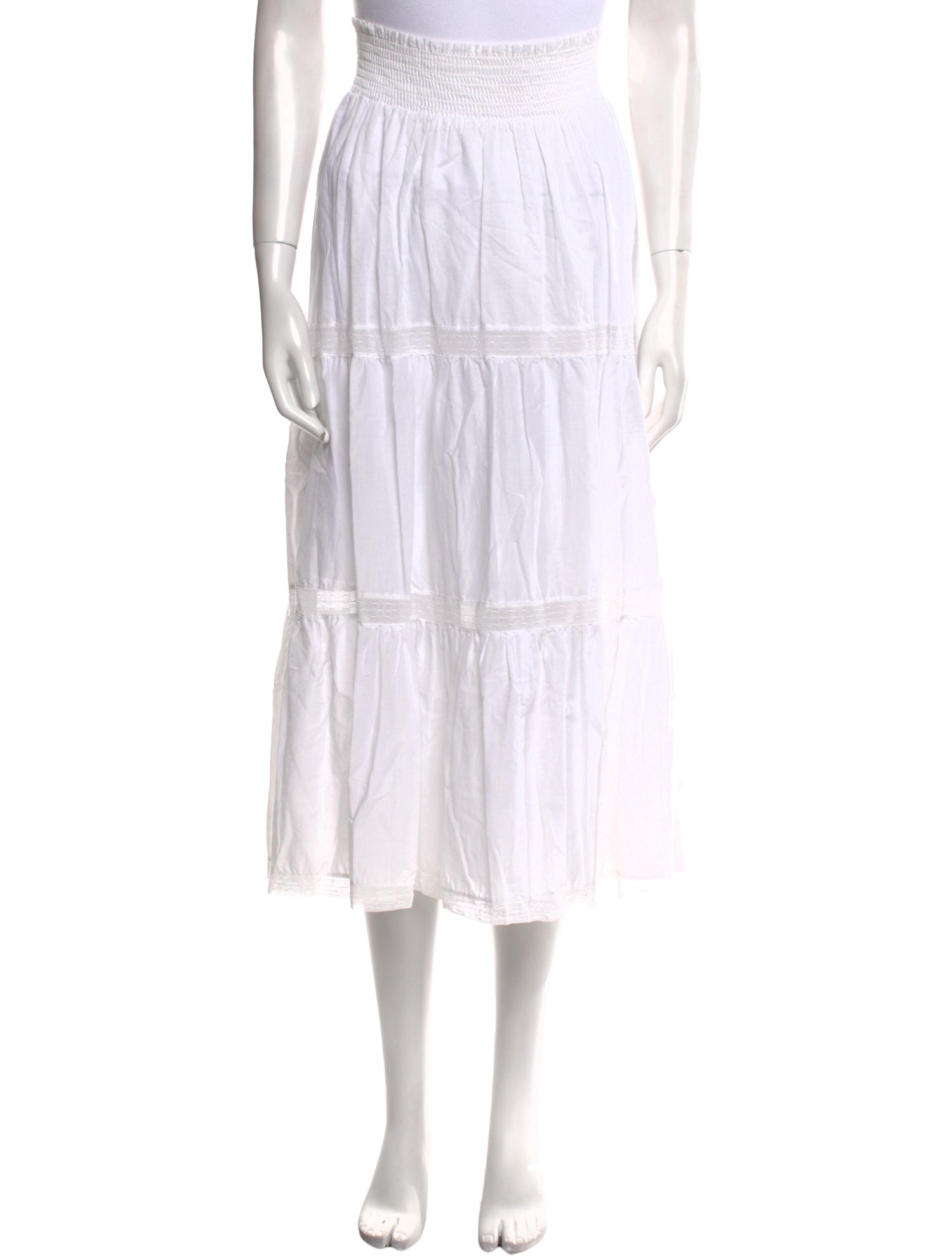 La Vie Rebecca Taylor Ruffle Embellishment Midi Length Skirt