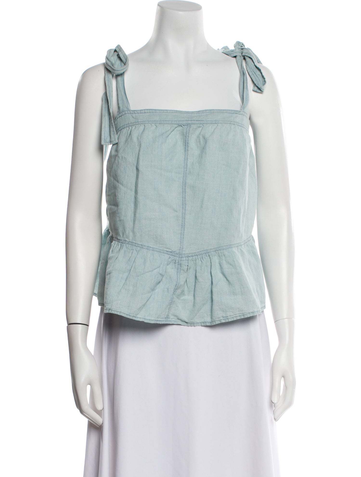 La Vie Rebecca Taylor Square Neckline Sleeveless Top