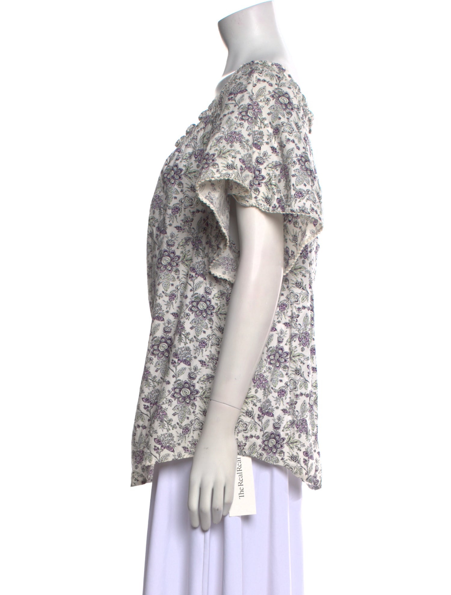 La Vie Rebecca Taylor Floral Print Scoop Neck Blouse w/ Tags