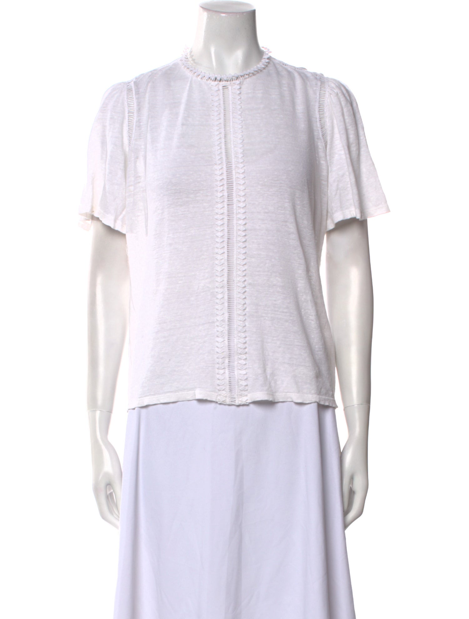 La Vie Rebecca Taylor Linen Crew Neck T-Shirt
