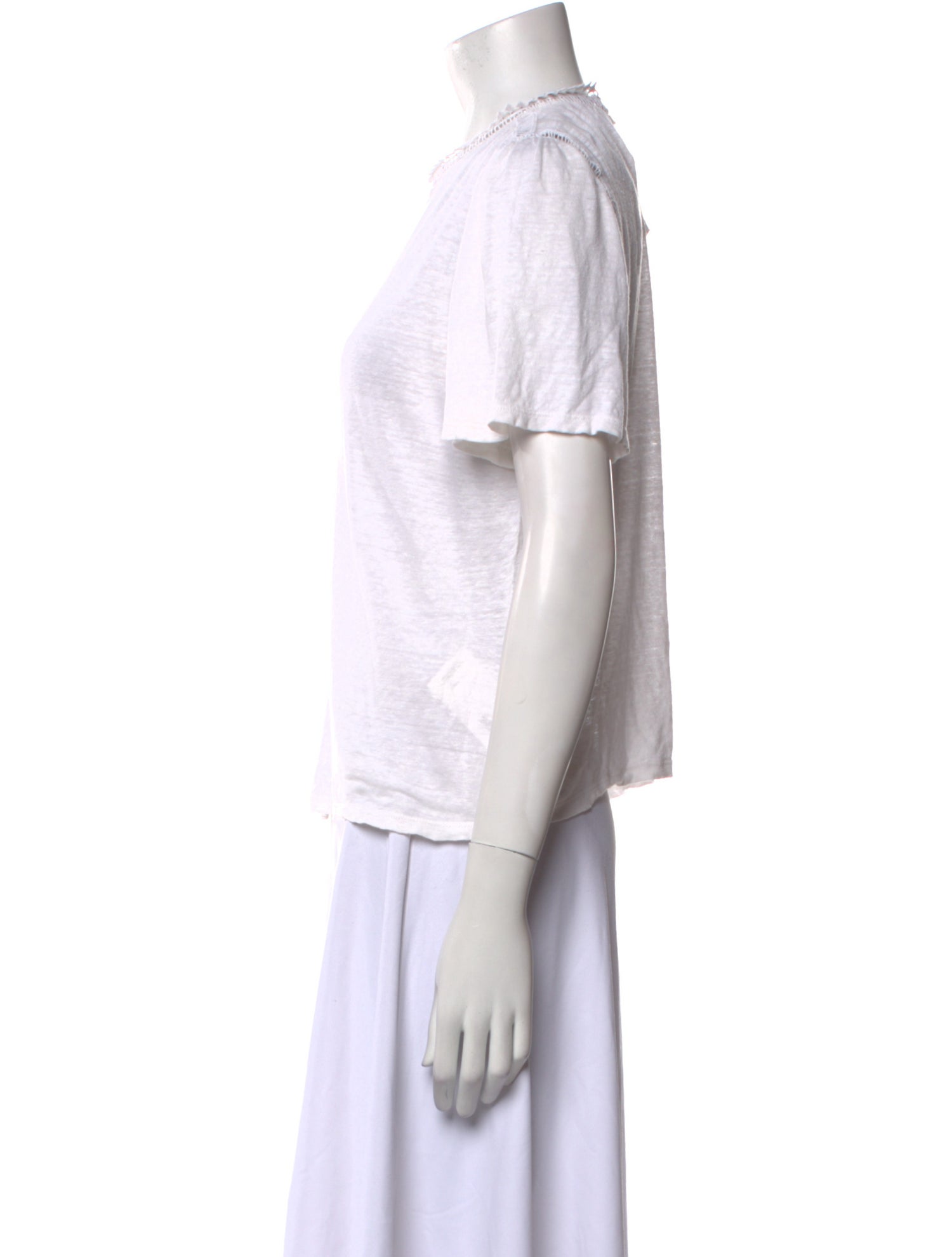 La Vie Rebecca Taylor Linen Crew Neck T-Shirt