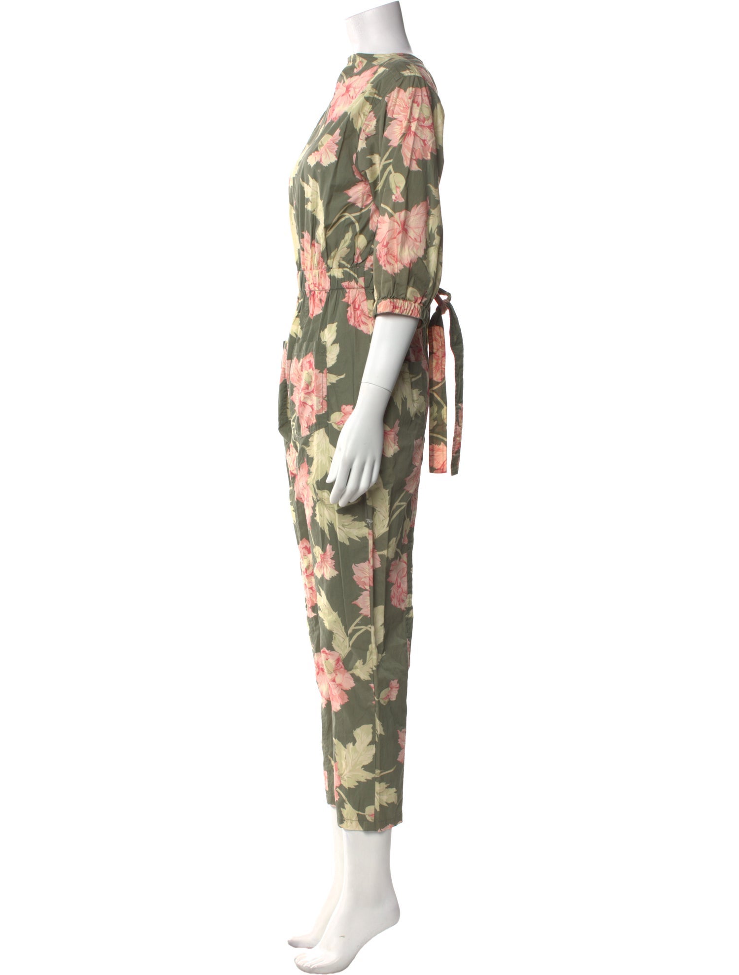 La Vie Rebecca Taylor Floral Print Bateau Neckline Jumpsuit