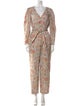 La Vie Rebecca Taylor Floral Print V-Neck Jumpsuit