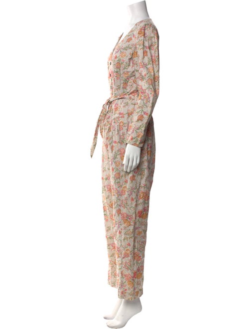 La Vie Rebecca Taylor Floral Print V-Neck Jumpsuit