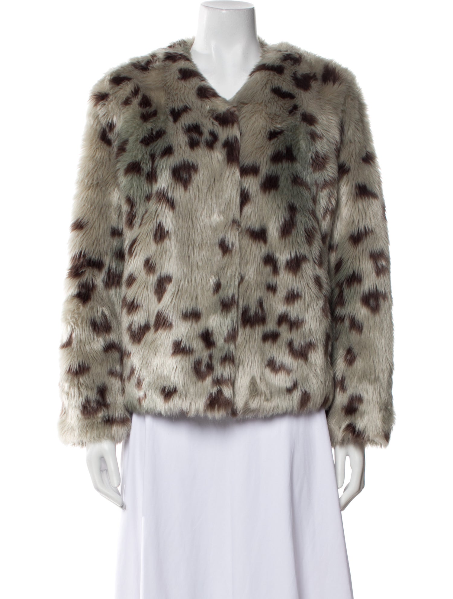 La Vie Rebecca Taylor Faux Fur Printed Faux Fur Jacket
