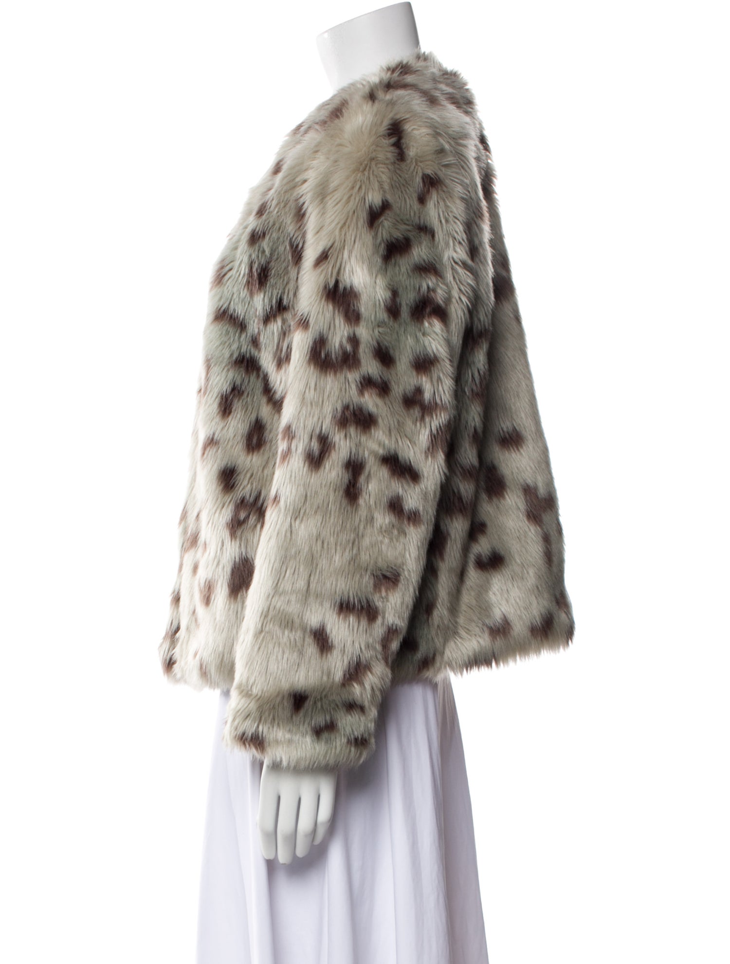 La Vie Rebecca Taylor Faux Fur Printed Faux Fur Jacket