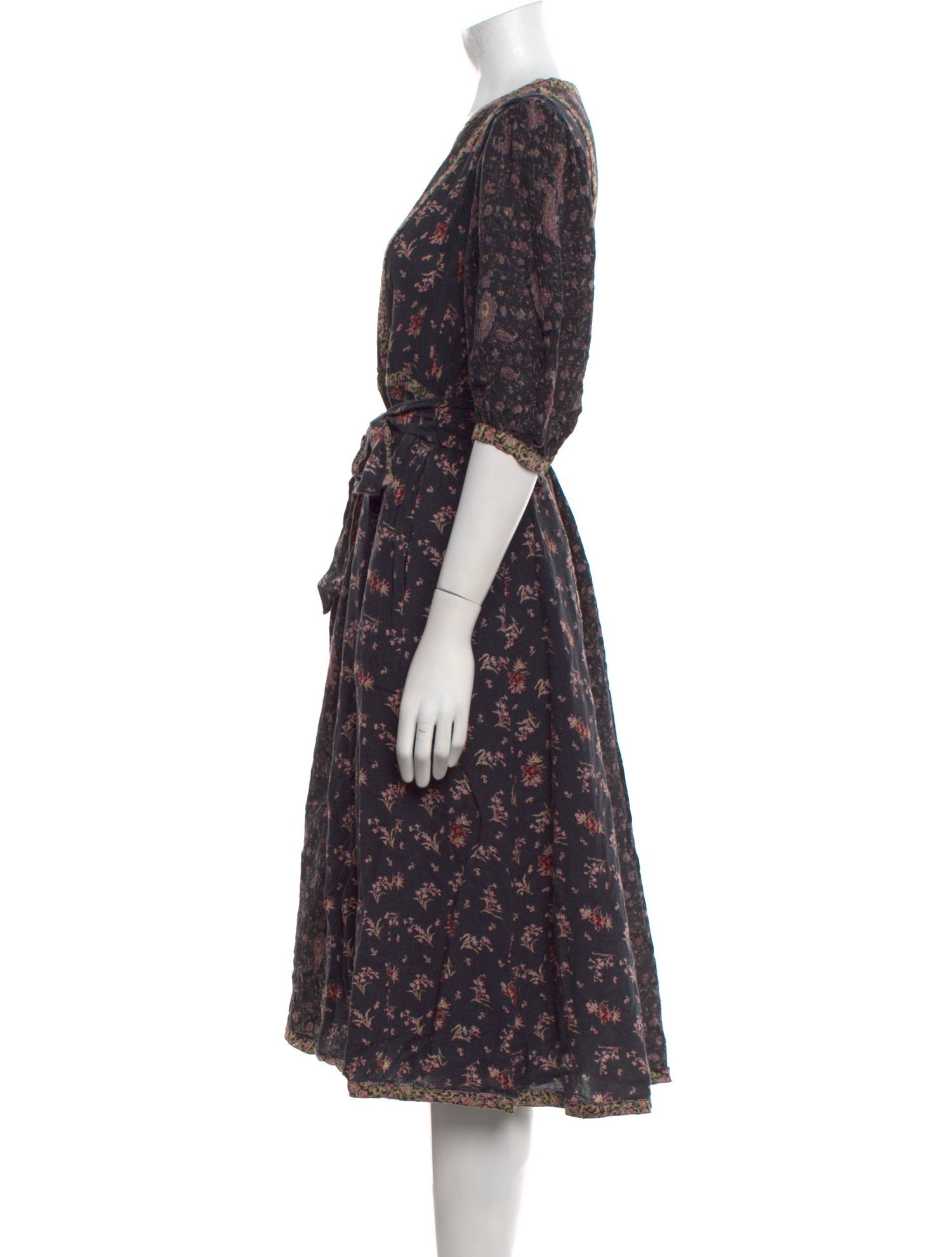 La Vie Rebecca Taylor Floral Print Midi Length Dress