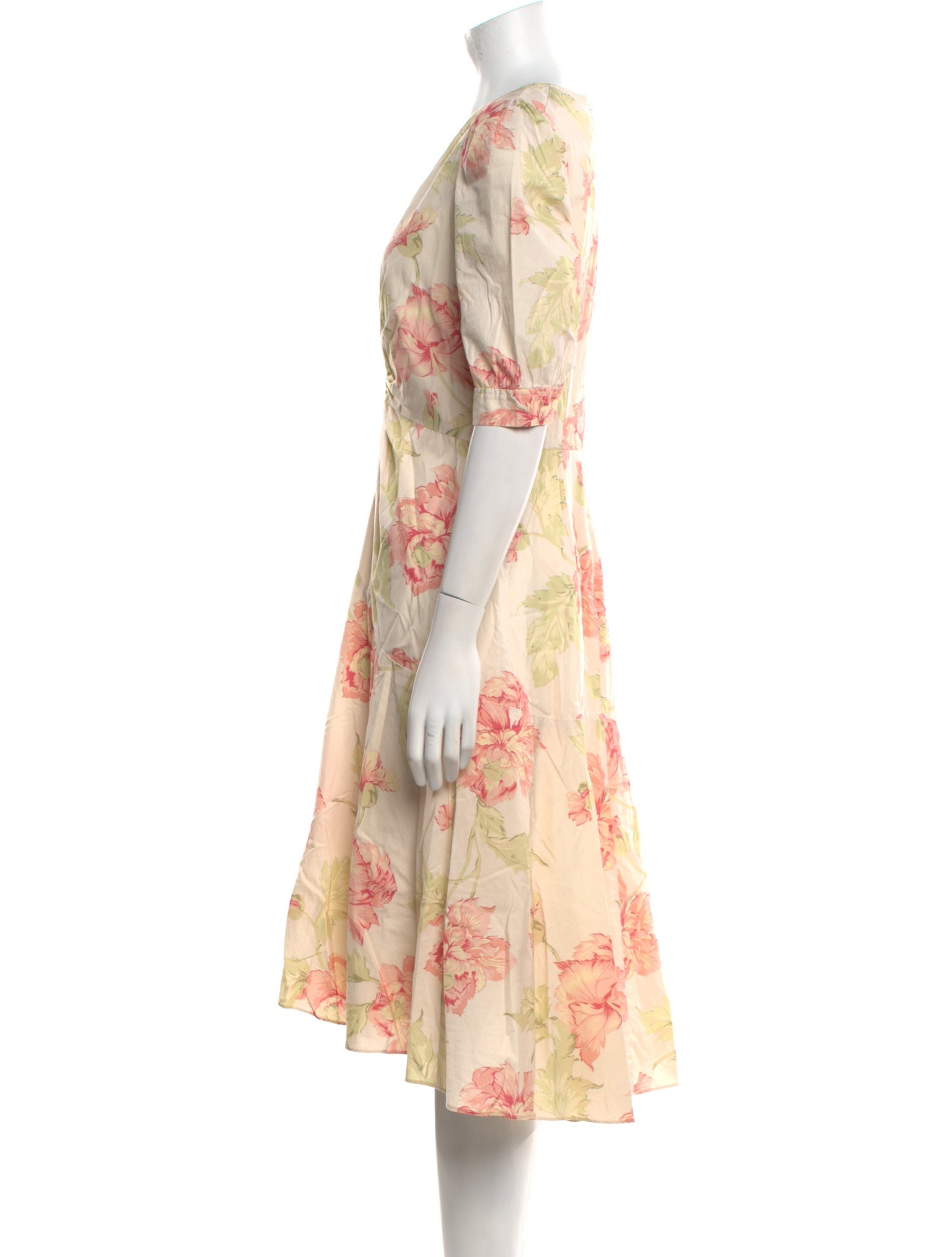 La Vie Rebecca Taylor Floral Print Midi Length Dress
