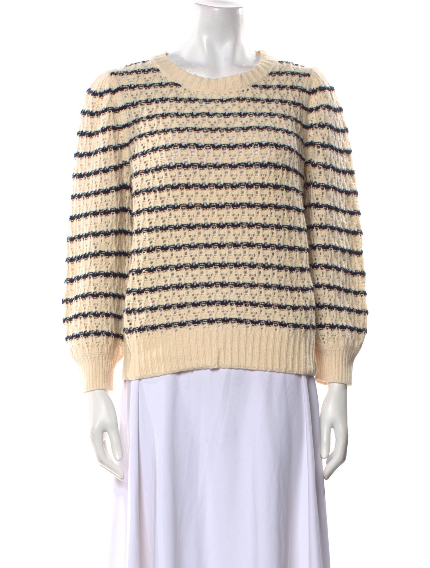 La Vie Rebecca Taylor Striped Crew Neck Sweater