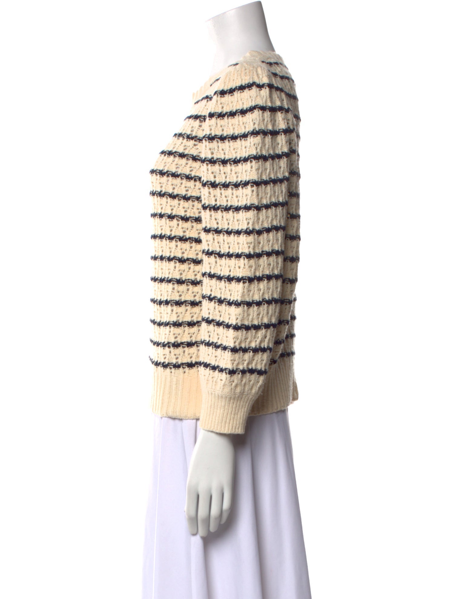 La Vie Rebecca Taylor Striped Crew Neck Sweater