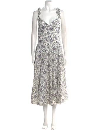 La Vie Rebecca Taylor Floral Print Long Dress