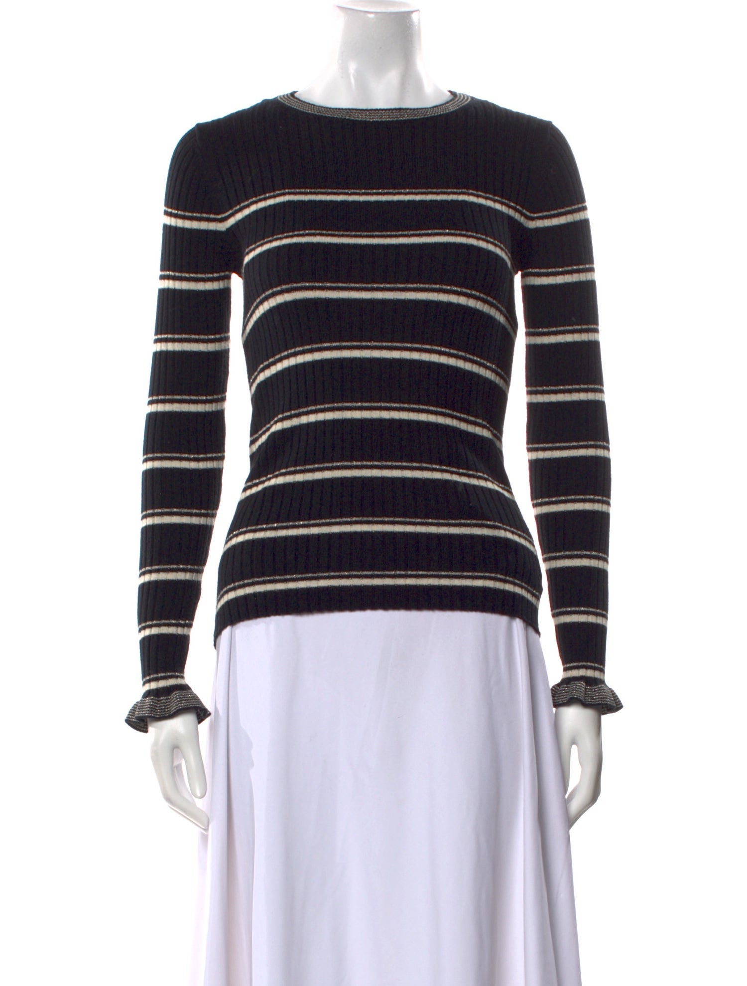 La Vie Rebecca Taylor Striped Bateau Neckline Sweater